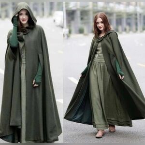 gothic cape one size color green, New without tag